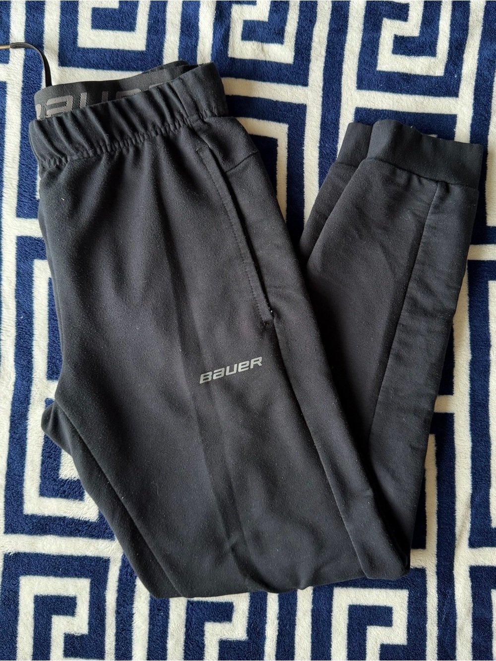 Bauer Black Kids Athletic Joggers with Logo